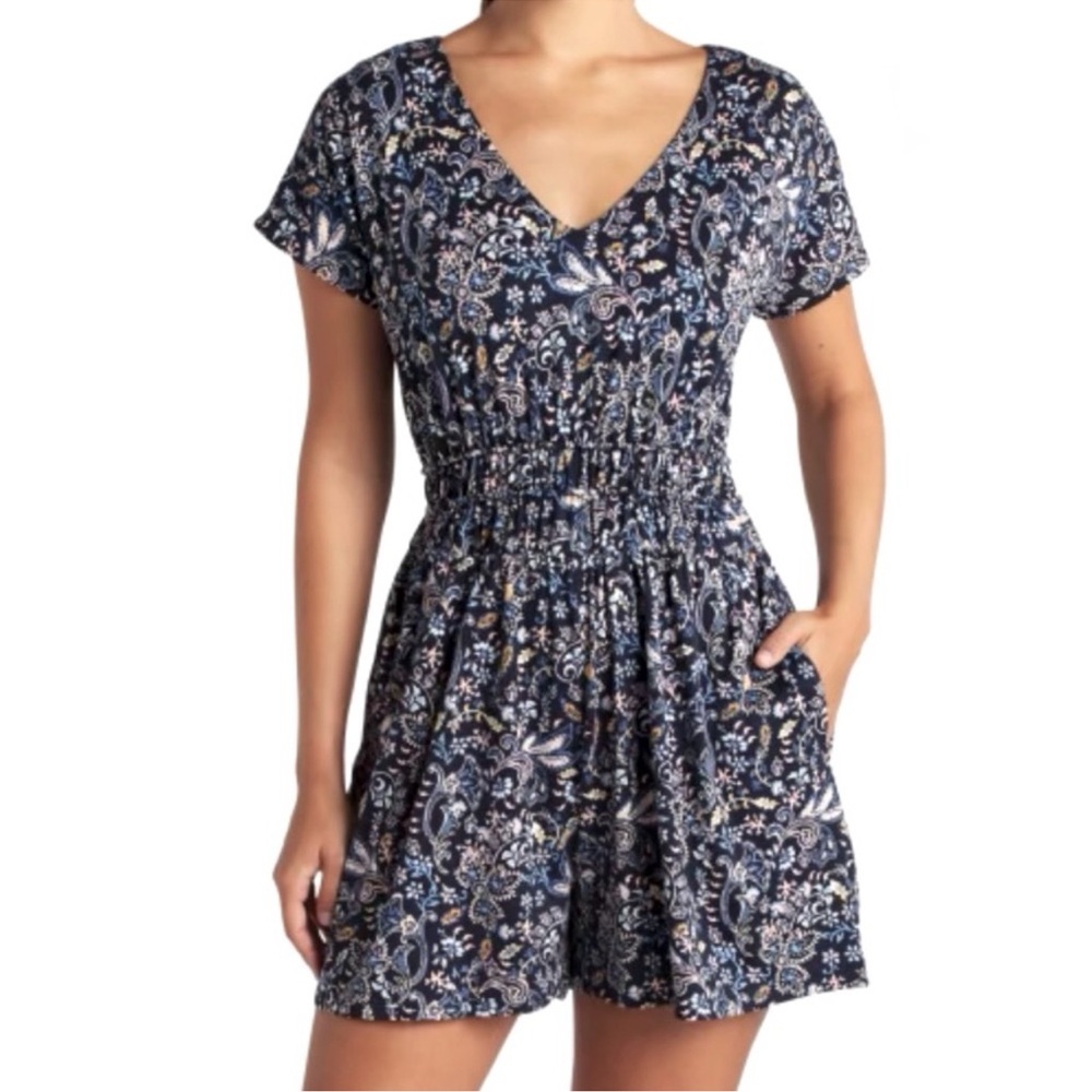 Nine Britton Shelby knit romper navy new size xl